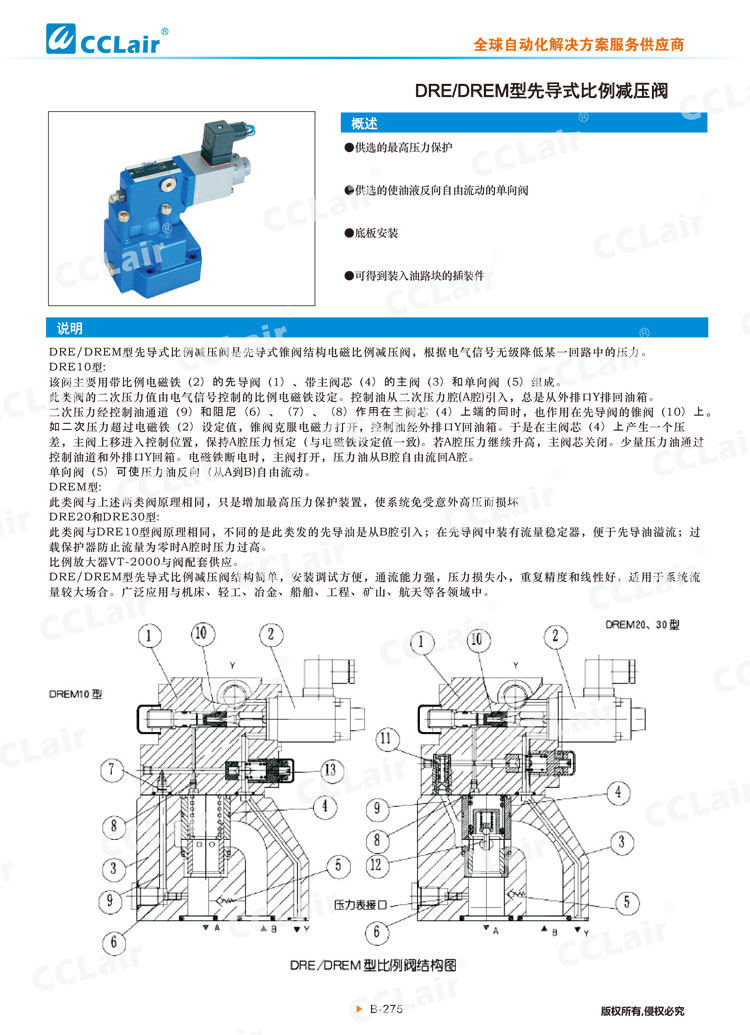 DRE、DREM型先導(dǎo)式比例減壓閥-1
